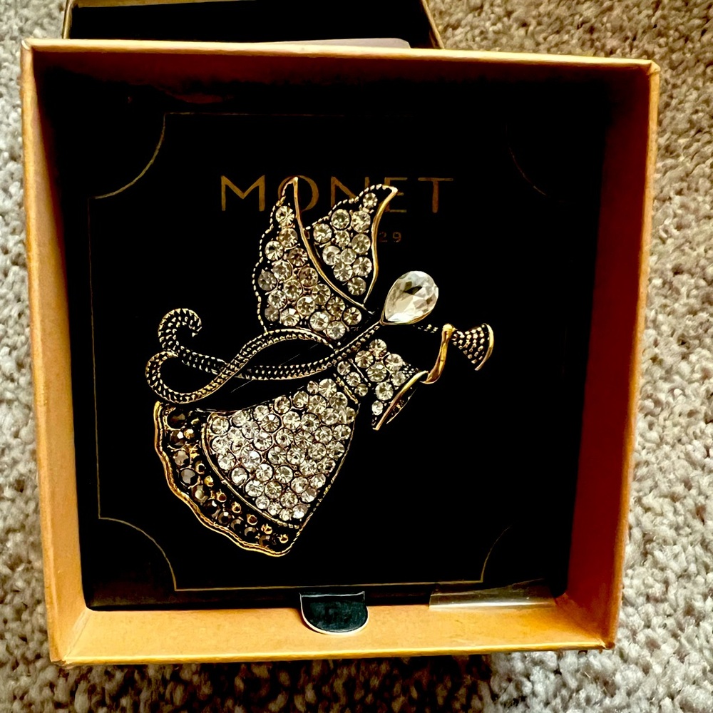 Monet Christmas Angel pin